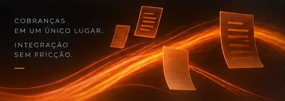 Documentos conectados por um fluxo de luz laranja.